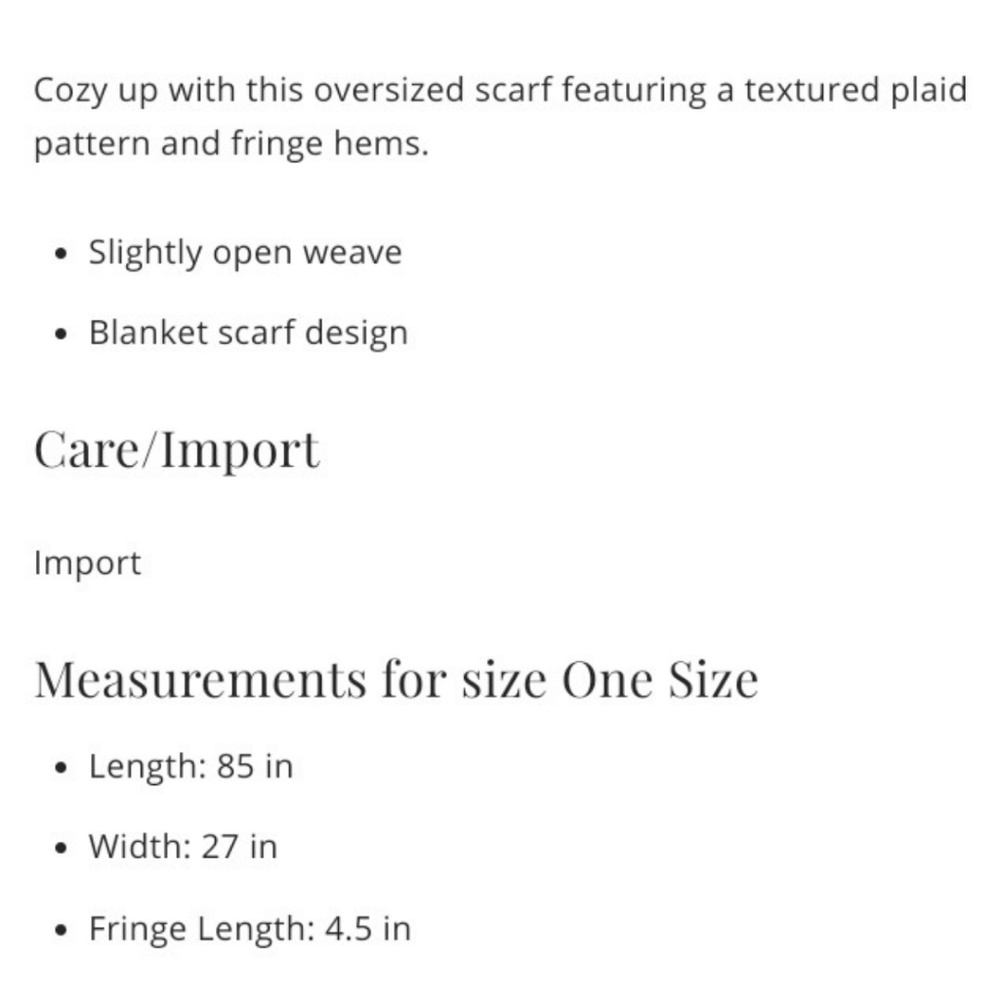 Free People Plaid Fringe Blanket Scarf wrap - Picture 3 of 6